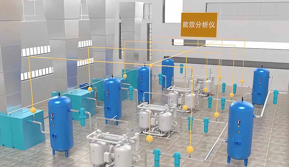 Energy saving system for air compression station