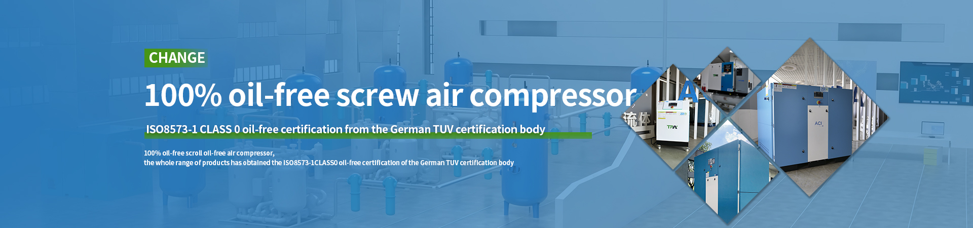 Oil free screw air compressor