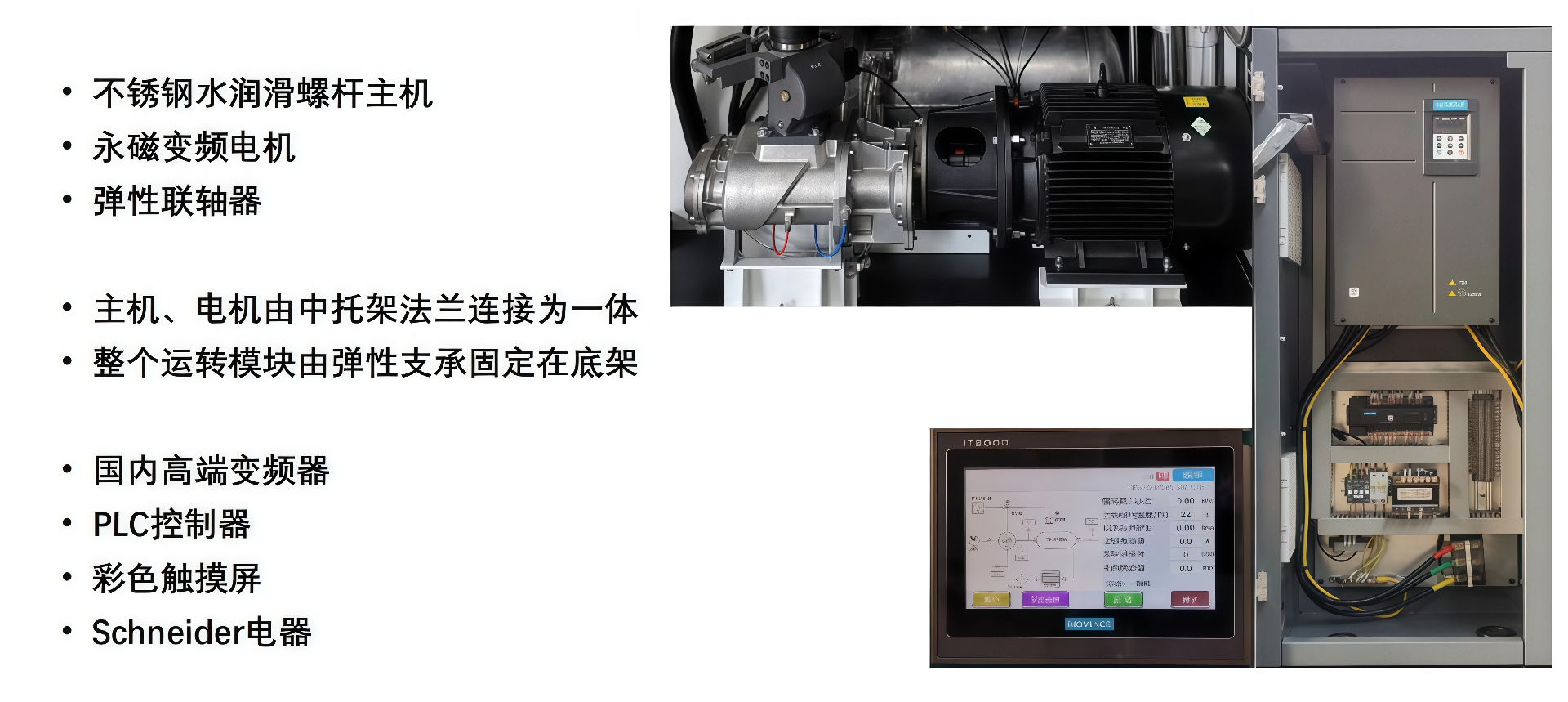 无油水润滑双螺杆空气压缩机
